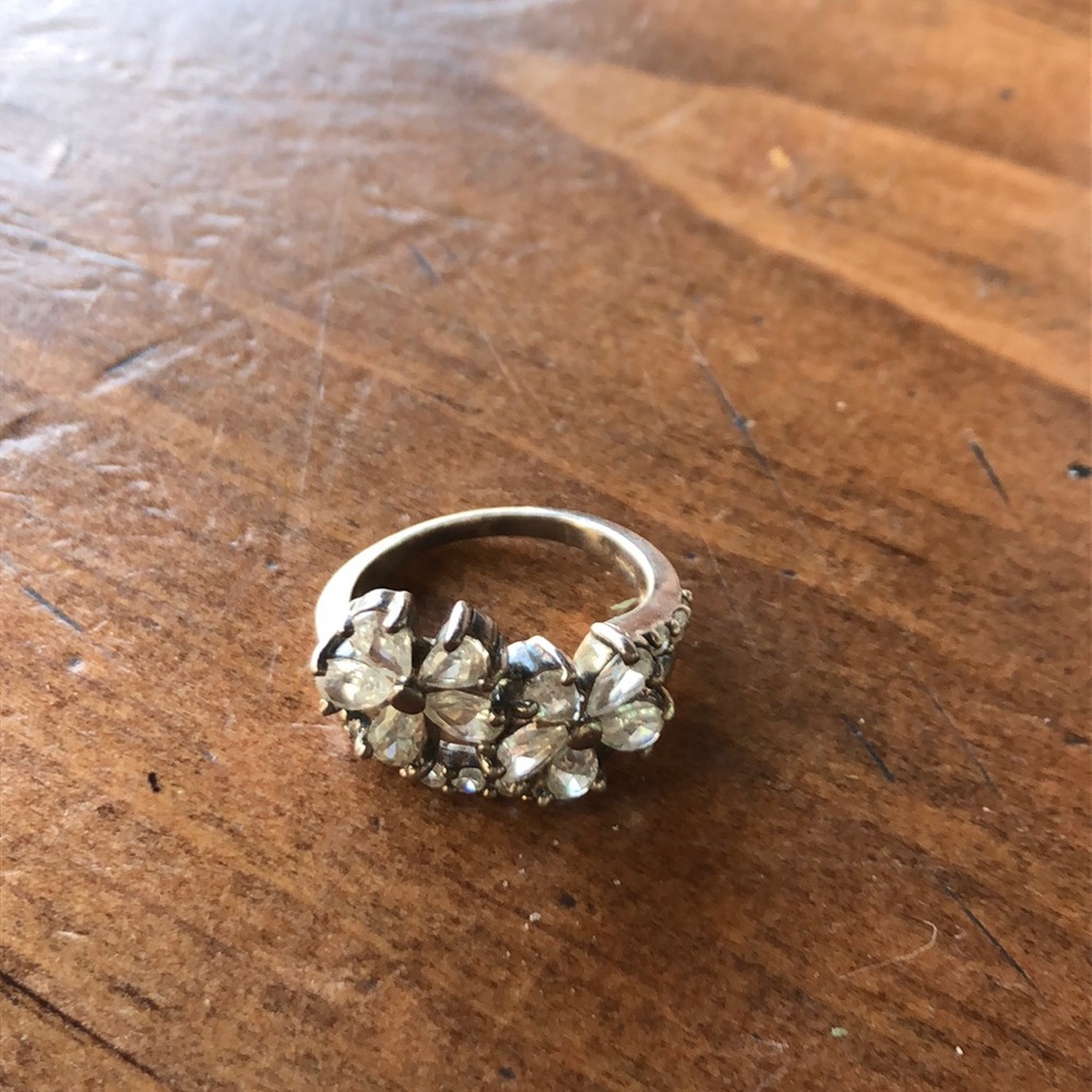 Sterling Silver Dazzling Flower Ring - image 2